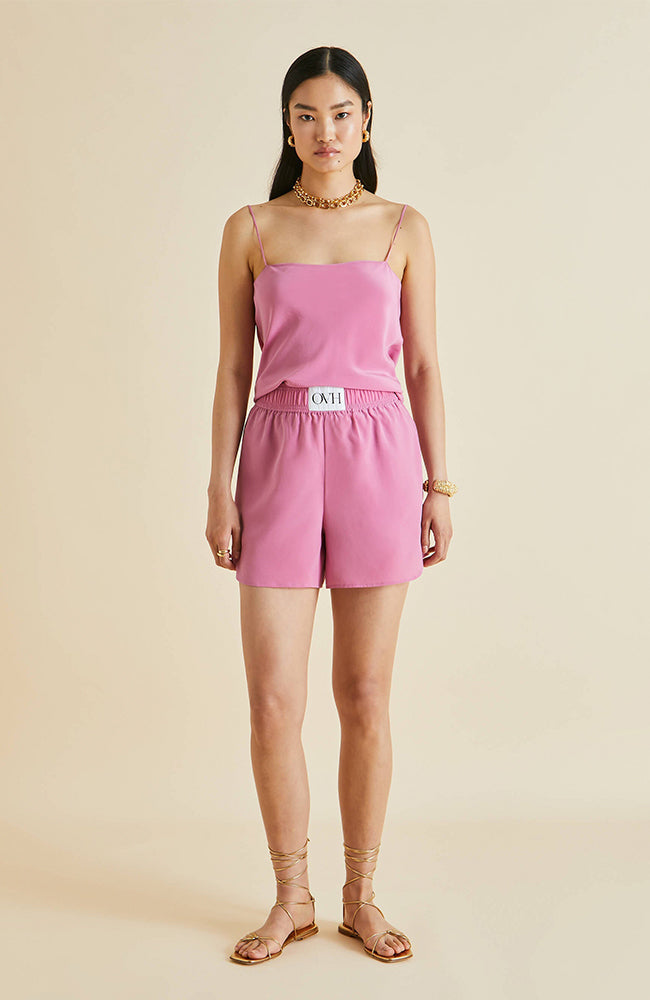 %shop_name_% Olivia von Halle_Calypso Foxglove Silk Camisole &amp; Shorts Set _ Loungewear_ 