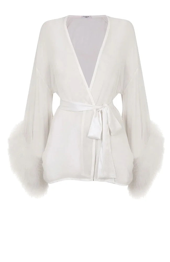 %shop_name_% Gilda &amp; Pearl_Diana Silk and Marabou Feather Robe _ Loungewear_ 