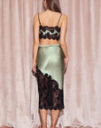 %shop_name_% SHEER_Silk and Lace Bandeau Top and Scallop Midi Skirt Set _ _