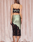 %shop_name_% Fleur du Mal_Silk and Lace Scallop Midi Skirt _ Loungewear_
