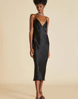 %shop_name_% Olivia von Halle_Issa Jet Black Silk Slip Dress _ Loungewear_ 3360.00