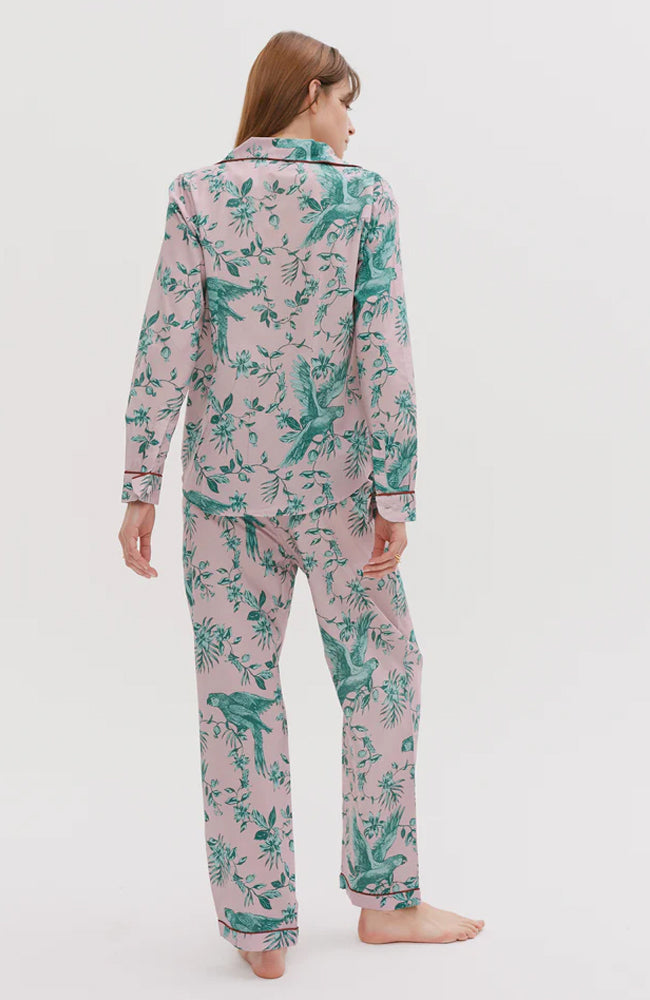 %shop_name_% Desmond &amp; Dempsey_Parrot Organic Cotton Long Pajama Set _ Loungewear_ 1400.00