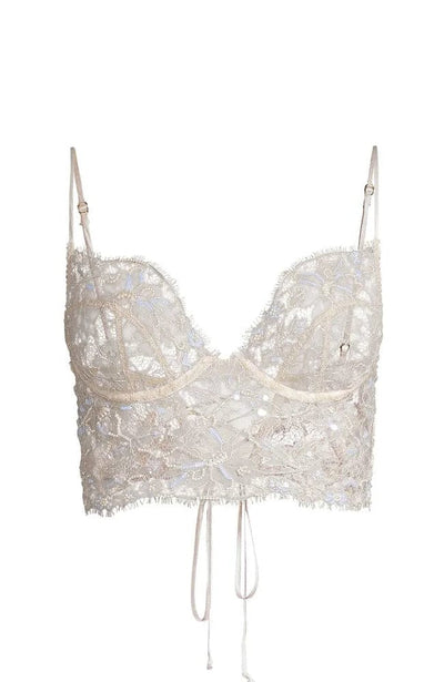 Kiki De Montparnasse Beaded Lace Longline Bra Sheer 7247