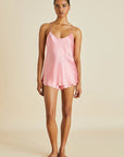 %shop_name_% Olivia von Halle_Bella Flamingo Silk Camisole & French Knicker Set _ Loungewear_