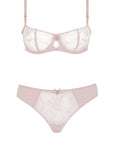 Orchids Half-Cup Balcony Bra and Tanga Set