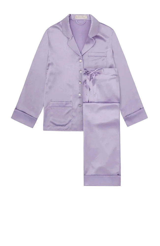 %shop_name_% Olivia von Halle_Coco Lilac Silk Pajama Set _ Loungewear_ 