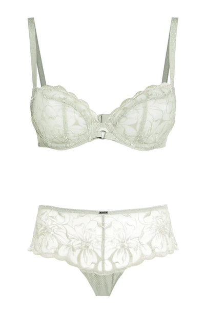 %shop_name_% SHEER_Fleurs Covering Underwire Bra and Shorty Set _ _ 