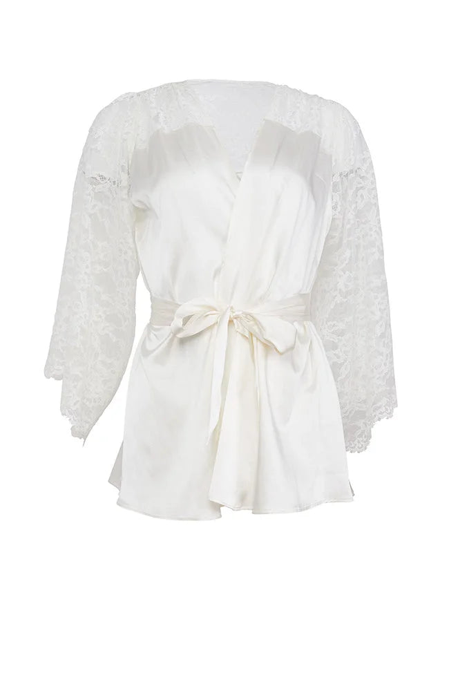 %shop_name_% Fleur du Mal_Lace Insert Angel Sleeve Robe _ Loungewear_ 