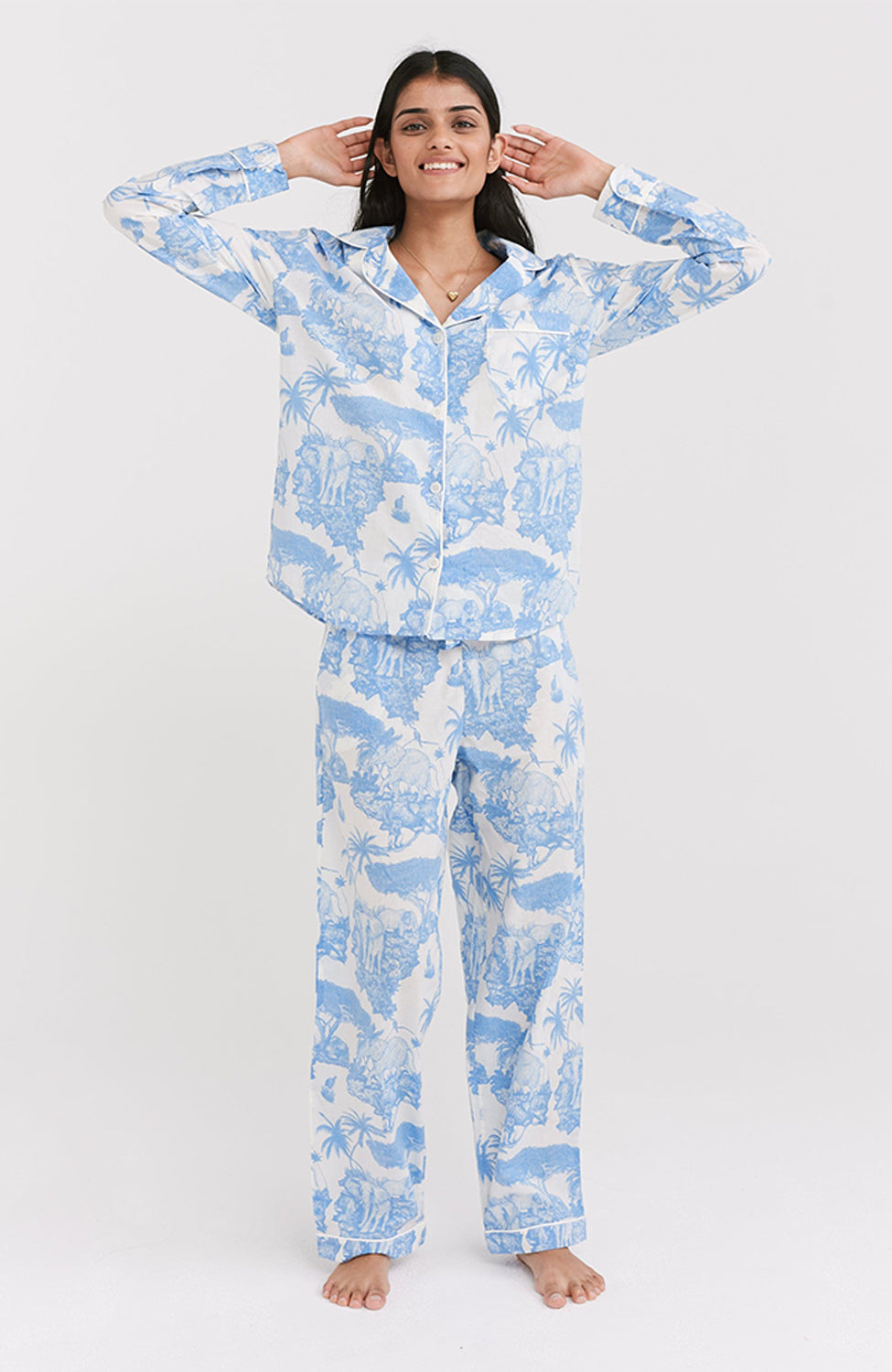 %shop_name_% Desmond &amp; Dempsey_Loxodonta Organic Cotton Long Pajama Set _ Loungewear_ 
