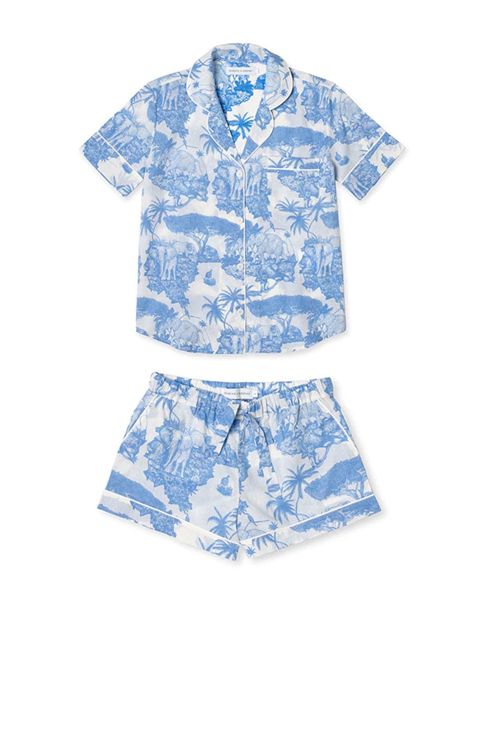 Desmond & Dempsey - Loxodonta Organic Cotton Short Pajama Set – SHEER