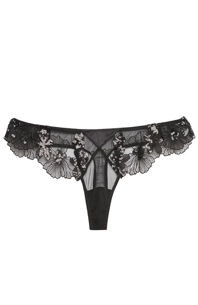 %shop_name_% Fleur du Mal_Sequin Violet Embroidery Thong _ Underwear_ 730.00