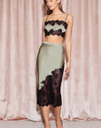 %shop_name_% SHEER_Silk and Lace Bandeau Top and Scallop Midi Skirt Set _ _