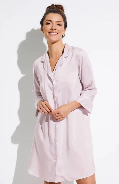 %shop_name_% Zimmerli_Feminine Stripes Cropped Sleeve Sleepshirt _ Loungewear_ 