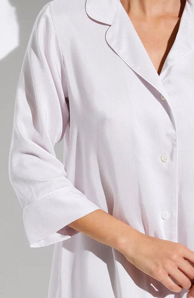 %shop_name_% Zimmerli_Feminine Stripes Cropped Sleeve Sleepshirt _ Loungewear_ 