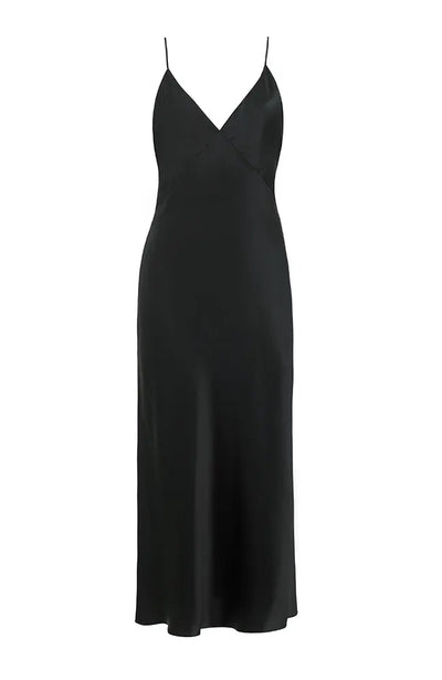 %shop_name_% Olivia von Halle_Issa Jet Black Silk Slip Dress _ Loungewear_ 3360.00