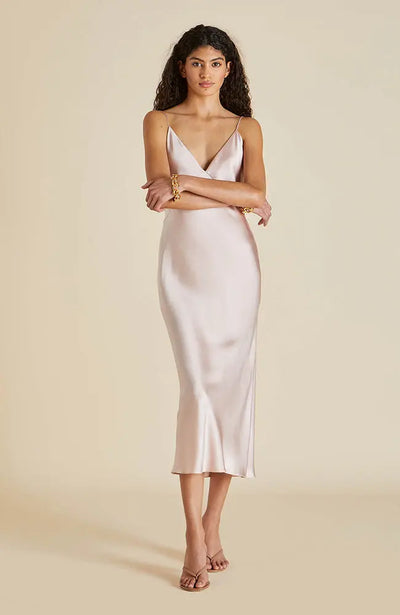 %shop_name_% Olivia von Halle_Issa Oyster Silk Slip Dress _ Loungewear_ 3360.00