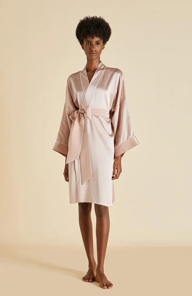 %shop_name_% Olivia von Halle_Mimi Oyster Pink Silk Kimono Robe _ Loungewear_ 4100.00