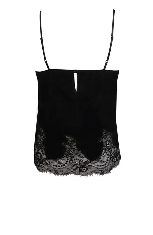 Fleur of England - Signature Black Lace Silk Camisole – SHEER