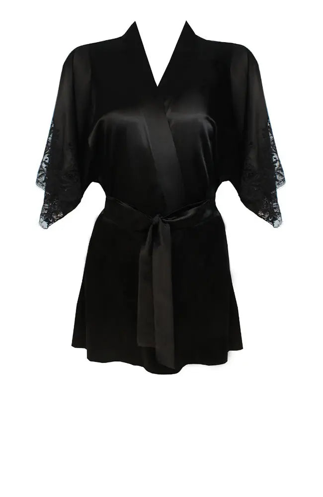 %shop_name_% Fleur of England_Signature Black Lace Silk Robe _ Loungewear_ 4880.00