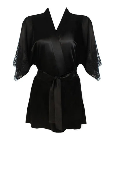 %shop_name_% Fleur of England_Signature Black Lace Silk Robe _ Loungewear_ 4880.00