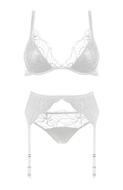 %shop_name_% Fleur of England_Signature Lace Padded Bra, Suspender & Lace Thong Set _ Bridal Gift Set_ 3180.00