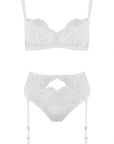 %shop_name_% SHEER_Signature White Lace Balcony Bra, Suspender and Brief Set _ _ 3280.00